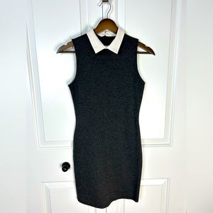 Against Nudity Montreal - Grey Collar Sleeveless Pencil Dress